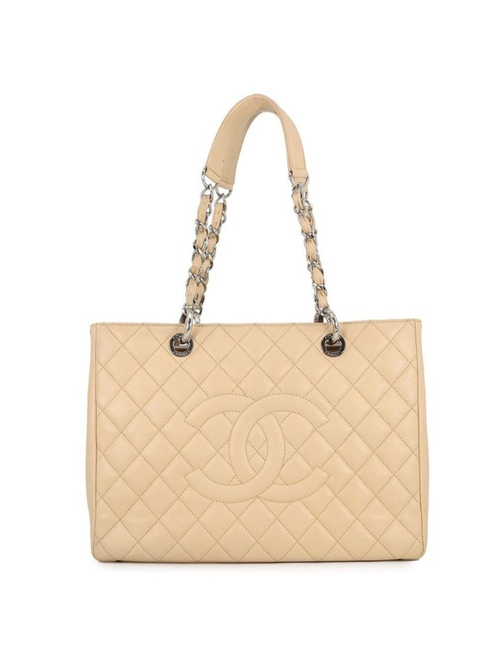 Chanel Chain Tote Bag CC Logo Quilted Grand Shopping GST Caviar Leather